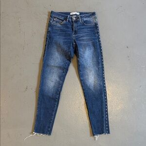 Zara Studded Dark Wash Skinny Jeans